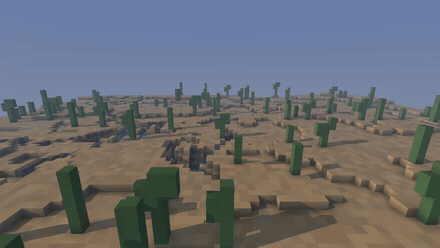 Flying over an endless procedural voxel world — rendered by llimphi-3d
